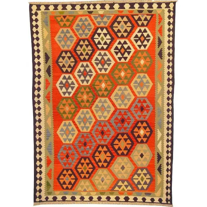 One Of The Kind Ardabil Persian Kilim 8'6" x 5'10"